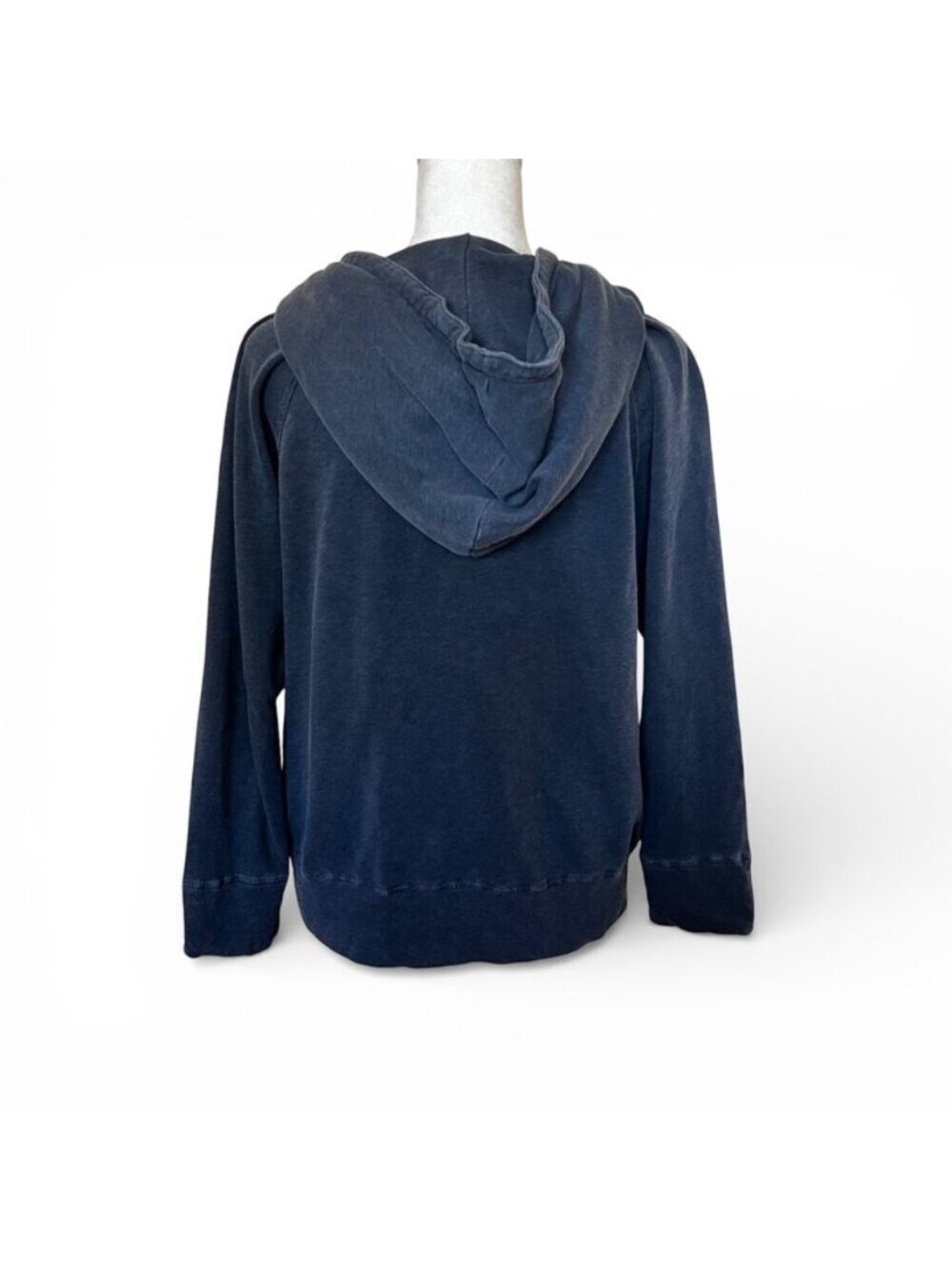 James Perse Woman's 4 XL Navy Vintage French Terry Zip Hoodie Quiet Luxury Soft - Picture 4 of 6